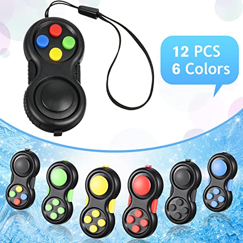 12 Pcs Fidget Pad Toys Game Controller Fidget Toys Retro Classic Handheld Fidget Fun Fidget Pad Packs Classic Sensory Fidget Toys For Kids Adult Anxiety And Stress Relief (Colorful) #TOP2