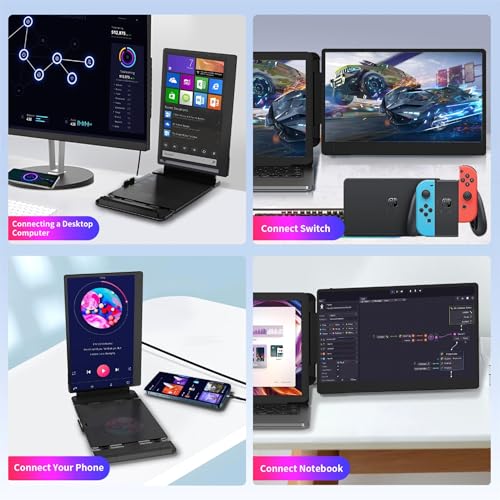 undefined Laptop Screen Extender Portable Monitor, Dual Monitor Extender for Laptop, 14" Screen 1080P FHD Display, Fit for 13-17" Laptops, Plug & Play Compatiable with Windows, Mac, Chrome, Android and Switch の商品画像 2