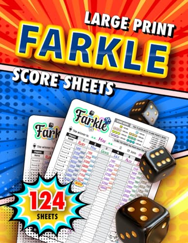 Large Print Farkle Score Sheets: Original Big Print Score Pads For Scorekeeping