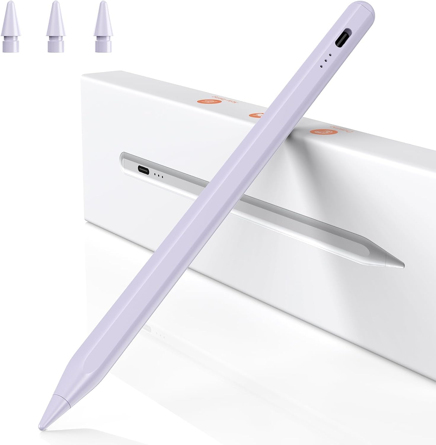 Penna per iPad,Penna per Tablet Compatibile con Apple iPad 2018-2025 Ricarica Rapida,Sensibile all'Inclinazione&Rifiuto del Palmo,Stylus Pencil per iPad 6-11,Pro 13/12,9/11'',Air 3-6,Mini 6/5