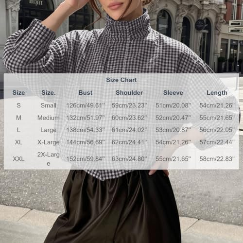 Cethrio Funnel Jacket Women Funnel Neck Jacket Women Plaid Bomber Jackets Gingham Coats Cropped Zipper Fall 2026 Fashion Chaqueta Deportiva Para Mujer Dressly Capsule Wardrobe - image 4