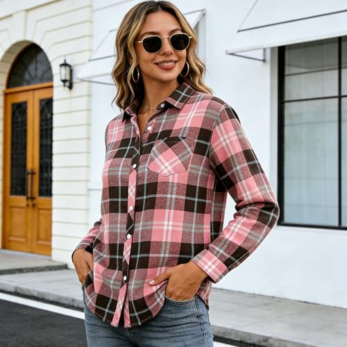 Image of SANGTREE Long Sleeved Flannel Shirt Button Down Plaid Shirts