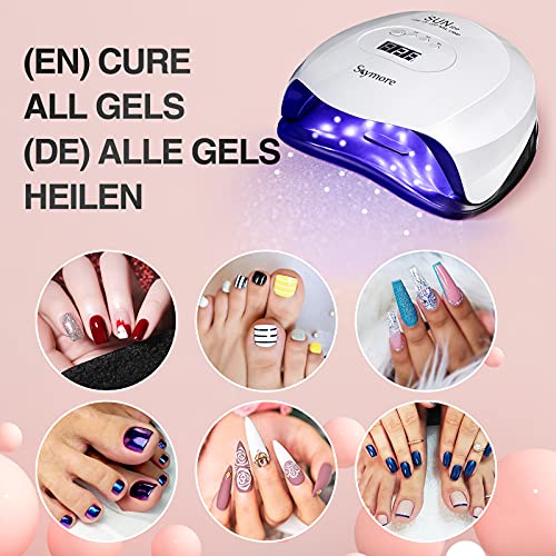 Skymore 110W Nageltrockner UV LED Lampe für gelnägel, UV Nagellampe mit Infrarot Sensor LCD, 10/30/60/99s Timer… – Bild 8
