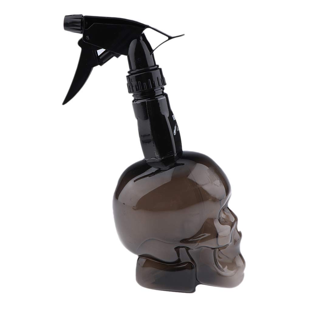 Tuoservo Dark 300Ml Empty Water Spray Bottle Salon Hairstyling Plant Pet Hair Mist Sprayer Skull Shape (Dark)