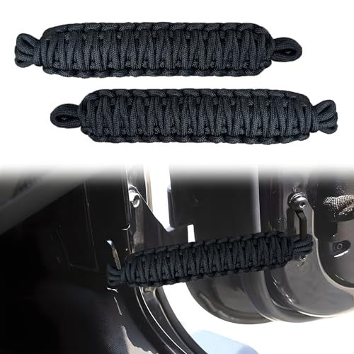 Heavy-Duty Door Limiting Straps for 1987-2024 Jeep Wrangler & Gladiator - Fit for YJ TJ JK JL 2/4 Door Models - Interior Swing Door Check Strap Black