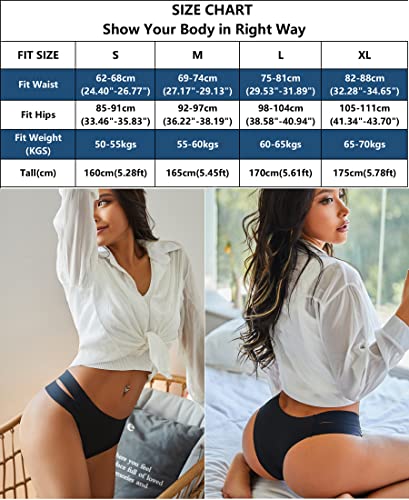Image of Knowyou Seamless Underwear for Women Sexy Bikini Panties No Show High Cut Hipster Cute Cheeky Panty for Ladies 6 Pack