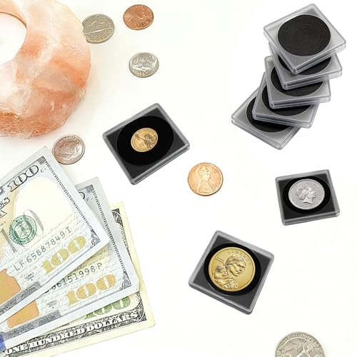 50 estuches ajustables acrílicos para monedas con esponjas 17.5-40mm miniatura 7