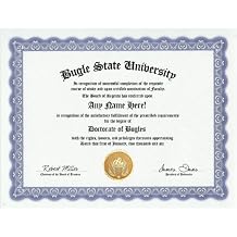 Bugle Degree Custom Gag Diploma Doctorate Certificate Funny Customized Joke Gift - Novelty Item