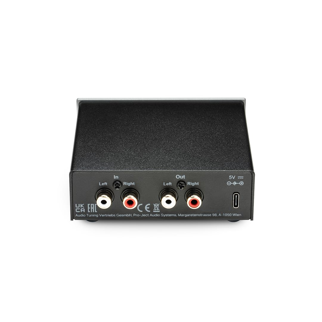 Pro-Ject Head Box E Micro High End Amplificatore per cuffie (nero) | Amplificatore stereo Hi-Fi discreto con potenza di 665 mW, alloggiamento interamente in metallo, ideale per cuffie Hi-Fi