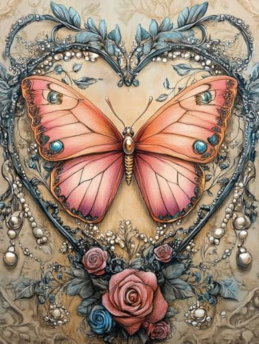 Kit Diamond Painting 5D papillon perle 35x50cm pour décoration murale canevas mosaïque adulte