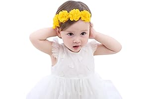 Baby Girl's Adorable Yellow Flower Crown Headband