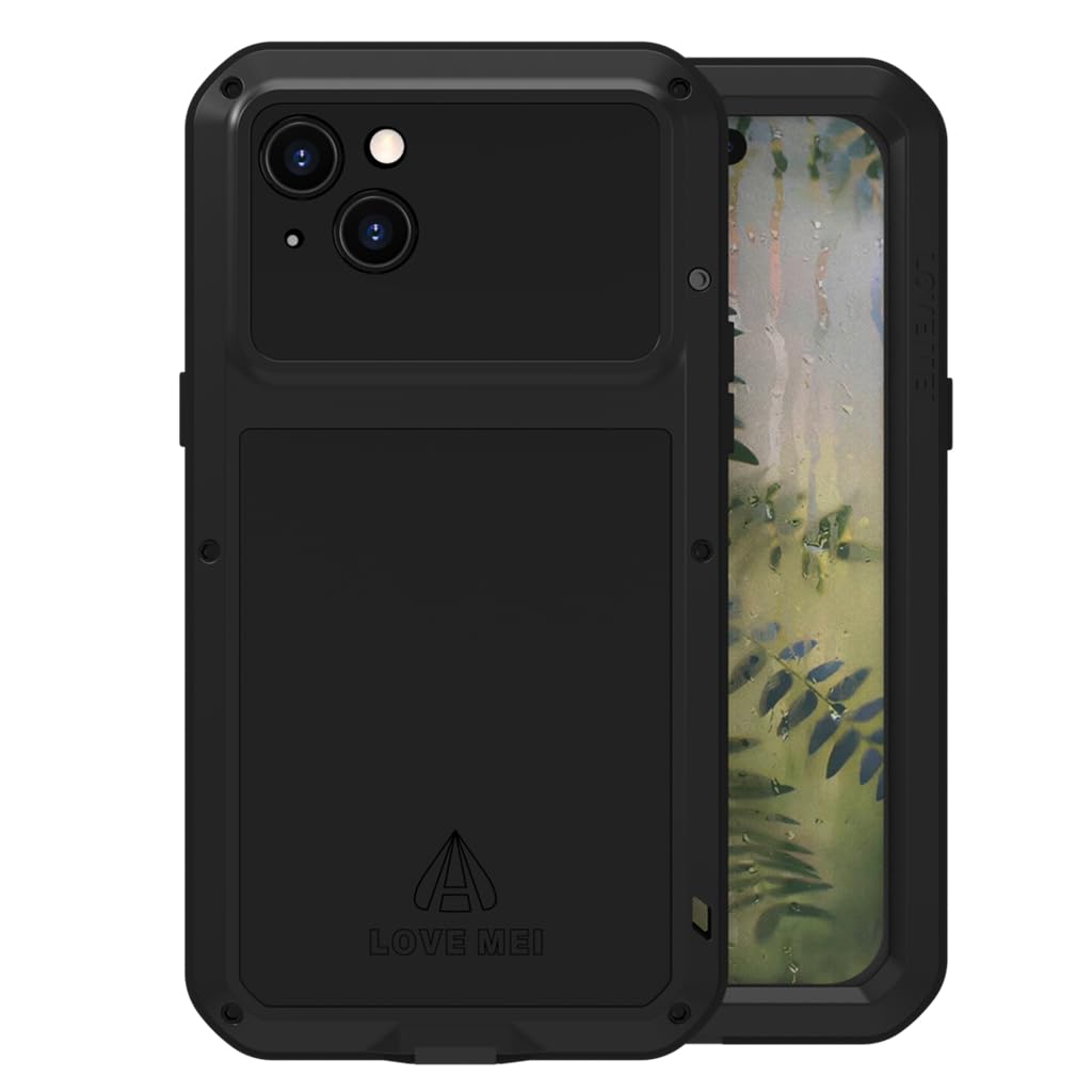 LOVE MEI Pour IPhone 17 Pro Coque, Outdoor Heavy Duty Aluminium Métal Coque Antichoc Anti-poussière Bumper étui De Protection Complet Du Corps Avec Verre Trempé Pour IPhone 17 Pro (Rouge