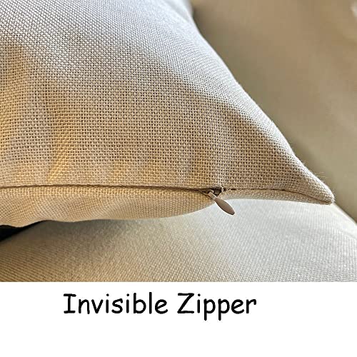 Icosamro Boho Pillow Covers 18X18 Set Of 4, Mid Century Modern Arch Sun Decor Cotton Linen Beige Throw Pillow Cover Decorative Bohemian Cushion Case With Zipper thumb #6