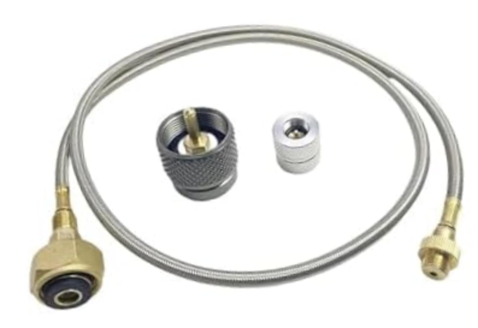 Gas Connection Pipe Stainless Steel Braided Hose 100Cm Camping Gaes Stove Propane Refill Adapter, dla Tank exhaust flex pipe (100cmcordssetb) elastyczna rura wydechowa (100cmcordssetb)