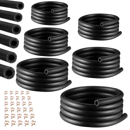 Image of 6Pcs 3 /8 inch 5 /16 inch 1 /4 inch 1 /2 inch 3 /16 inch 1 /8 inch ID NBR Fuel Line Hose Kit, 5FT