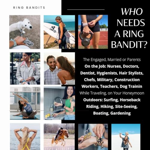 Bandits Original Bracelet with Hidden Zipper Pocket by Ring Protect Your Rings at the Gym, Work, Travel | Black-M3