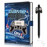Youerls Diary with Lock For Boys, Lockable Diary Kids Notebook Back to School Stationary Journal with Lock Teenage Boy Birthday Gifts for 7 8 9 10 11 12 13 14 Year Old Game Notebook with Pen