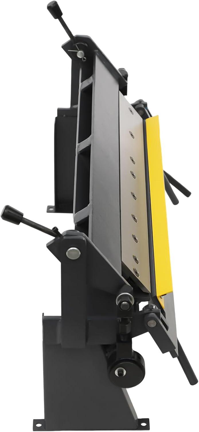 Sheet Metal Brake, 24 inch Pan and Box Brake Sheet with Removable Fingers, Metal Precision Pan and Box Metal Brake with 5 Size Fingers-1", 2", 3",8", 10", Floor Standing Metal Hand Brake