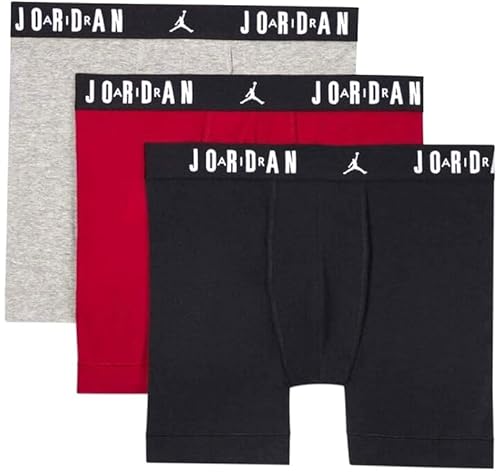 Jordan Herren Flight Cotton Core 3Pk Boxershorts, Gym Red/Black, XL