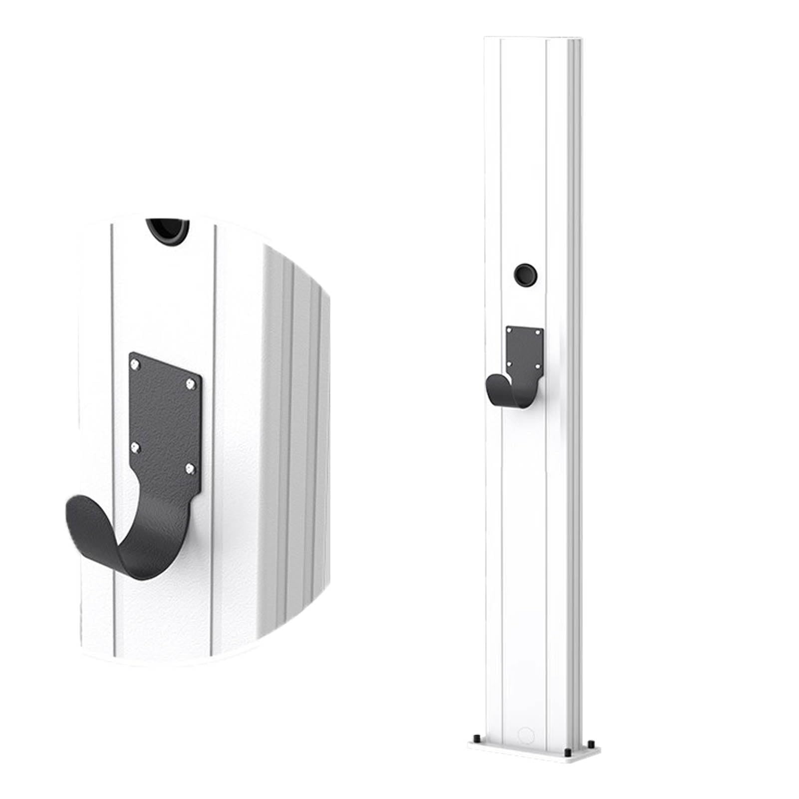 EV Charging Station - Free Standing Car Charger Post for Indoor/Outdoor Use - Durable Charging Column with Hook