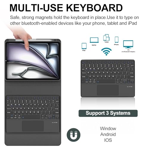 Funda con teclado táctil elegante estilo libro para iPad Air 11 M3 M2 2