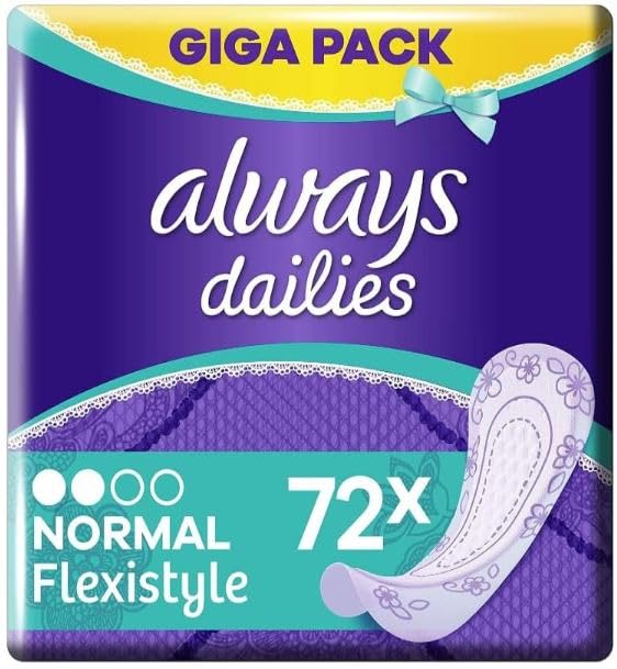 Dailies Pantyliners | Normal Flexistyle | Fresh Gigapack 72 | Bundle | Sanitary Towels | Suitable for All Panty Shapes | Women | Northernscape Period Tracker Included