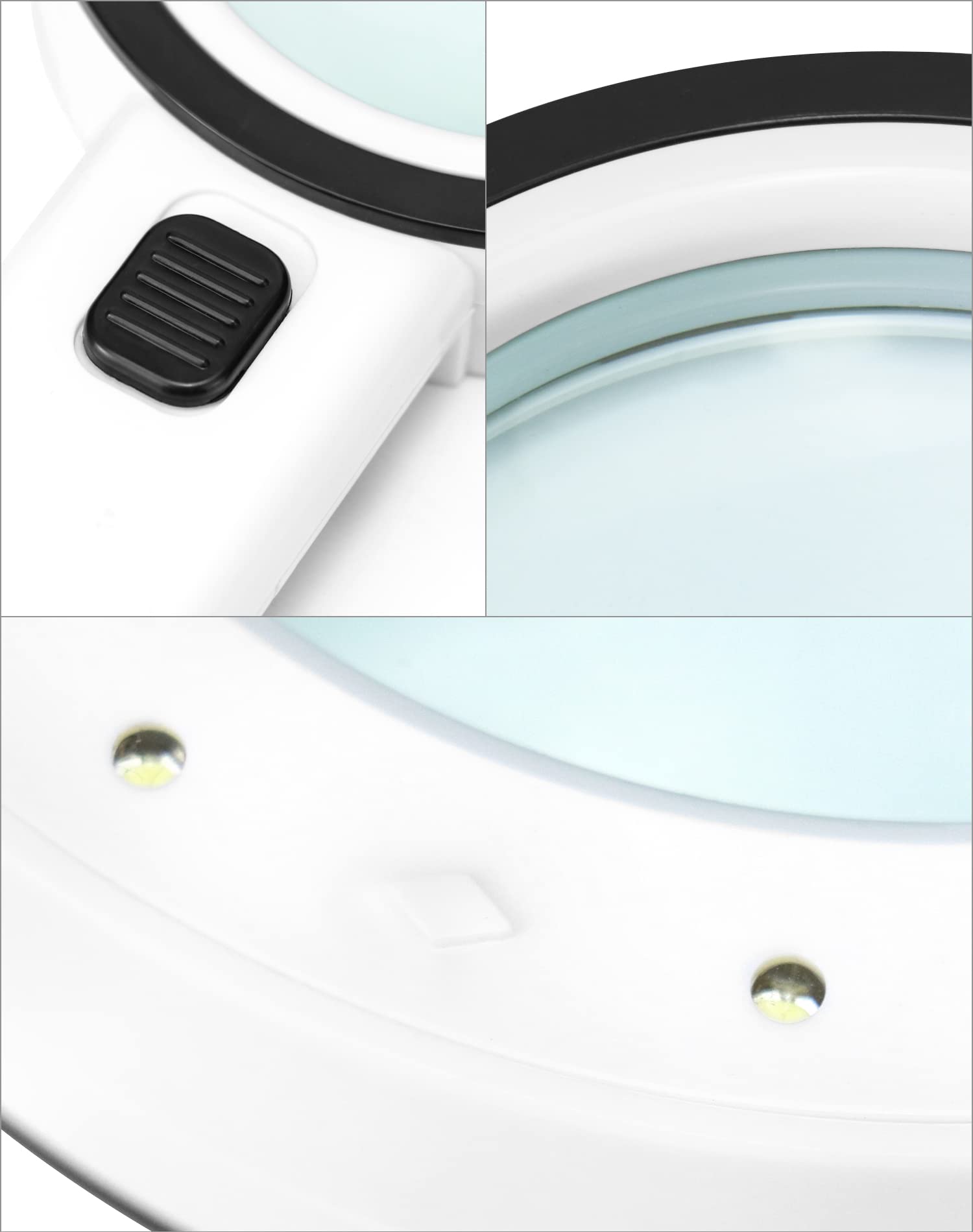 QWORK® 30X Lupa de Lectura, con 12 Luces LED, Lupa de Lectura con luz, para Lectura, Manualidades, joyería