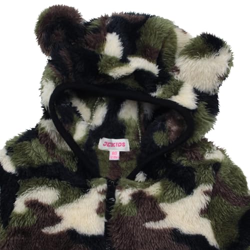 Image of Toddler Girls Boys Fleece Hoody Jacket Zip Up Teddy Coat Warm Winter Outwear