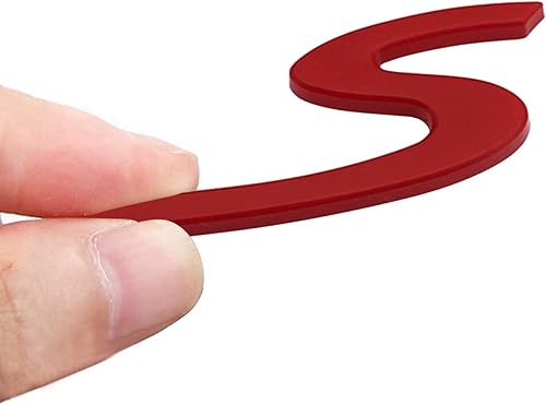Miniatura 2 de S - Insignia de emblema para Porsche 911 Cayenne Carrera Turbo Panamera Boxster (S-Rojo)