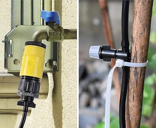 Mangueira Climatizadora Nevoa Kit Sistema Irrigação Jardim Quintal Grama 10M Preto