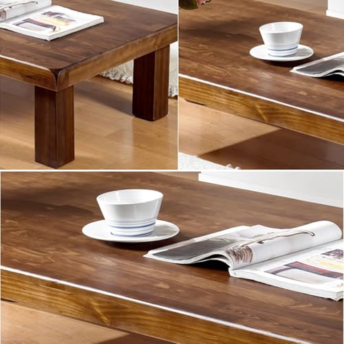 Mesa de centro de madera maciza, mesa central rústica para sala de estar, mesa auxiliar de diseño vintage, mesa auxiliar retro