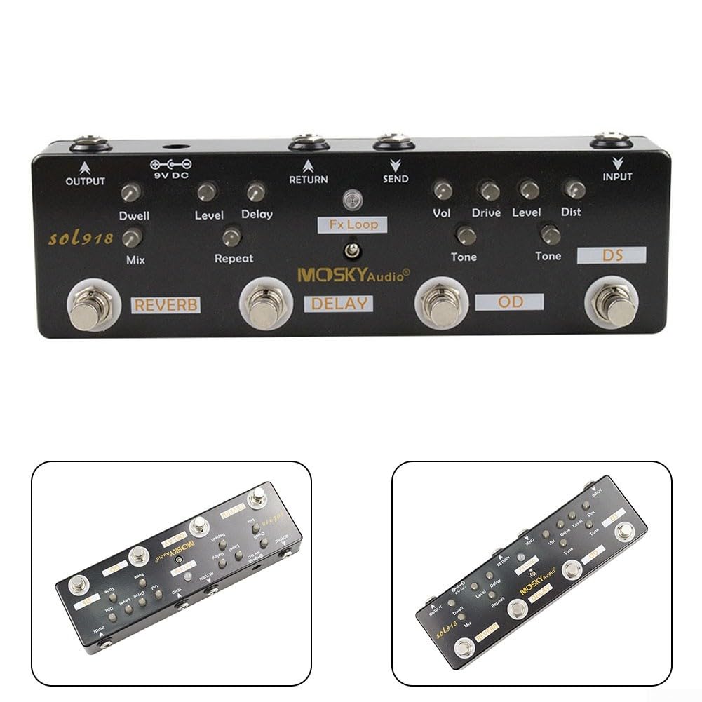 5-in-1 Gitarre Multi-Effektpedal Distortion Delay Reverb Overdrive Loop Gitarre Musik Zubehör für Gitarre Enthusiasten