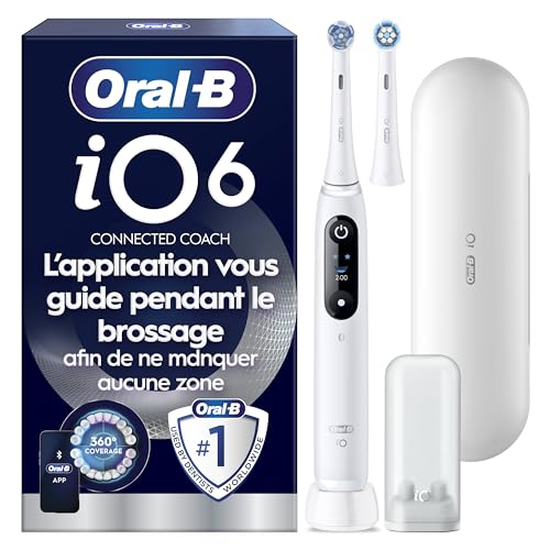 Oral-B Brosse A Dents Electrique iO 6 Blanche, 5 Modes De Brossage Dont Blancheur Et Soin...
