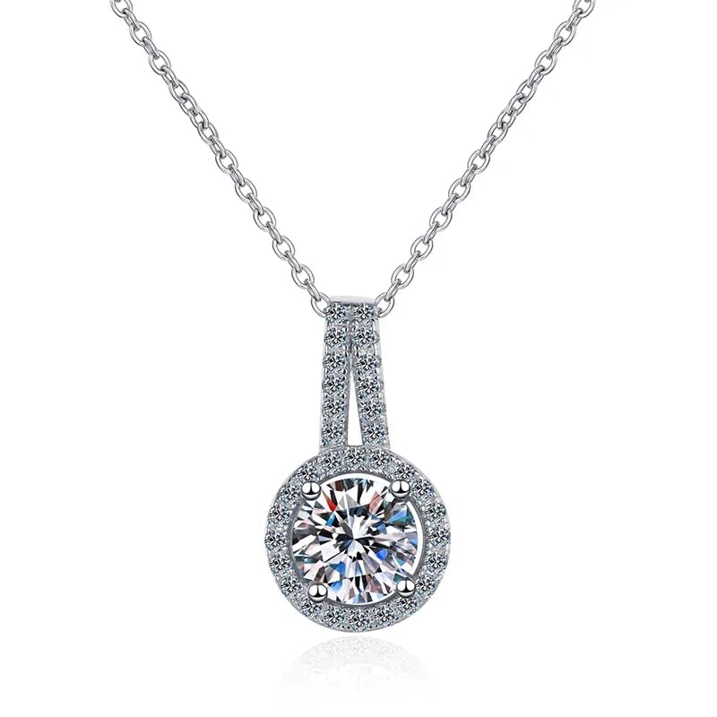 Collier moissanite 5Ct argent femme pendentif VVS brillant unique