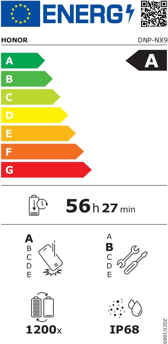 HONOR 400 Pro Energy Efficiency Label DNP-NX9