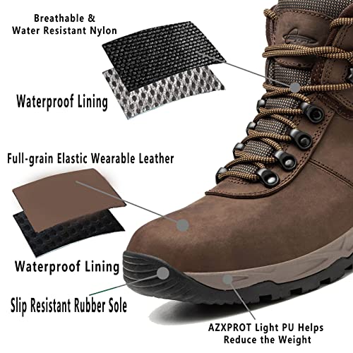 AZXPROT Waterproof Hiking Boots for Men, Outdoor Lightweight Trekking Trail