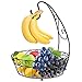 Frutero con gancho para plátanos, frutero de metal con soporte para plátanos, frutas, aperitivos, caramelos, plato, decoración para el hogar, cocina, almacén, color negro