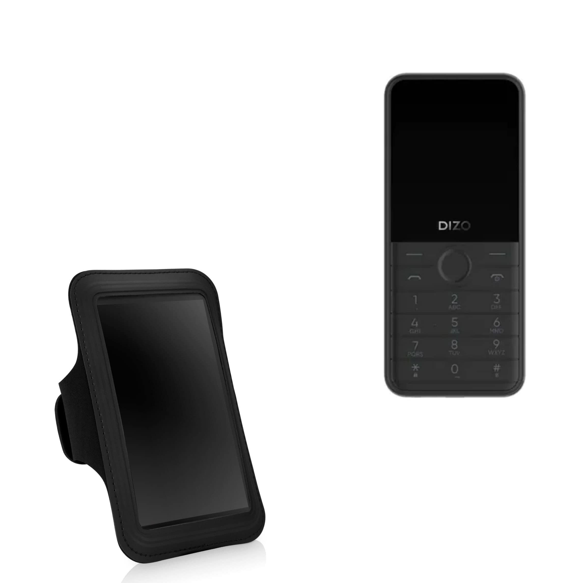 BoxWave Case Compatible with Realme Dizo Star 300 - Sports Armband, Adjustable Armband for Workout and Running for Realme Dizo Star 300 - Jet Black
