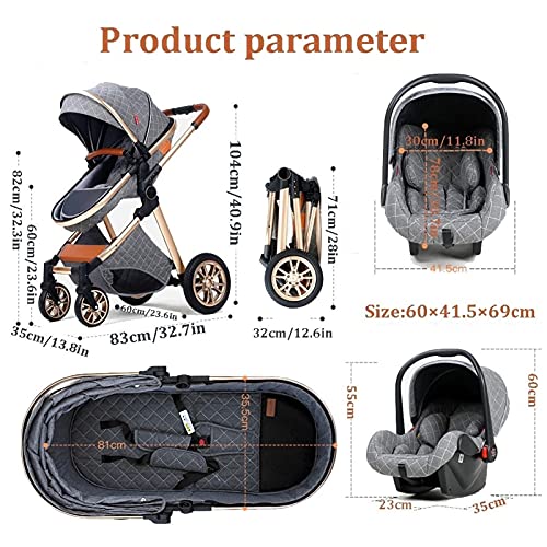 Luxe Kinderwagen 3 In 1 Kinderwagens Vanaf De Geboorte, Kinderwagen Lichtgewicht Schokabsorptie Luxe Kinderwagen 3 In 1 Kinderwagens Vanaf De Geboorte, Kinderwagen Lichtgewicht Schokabsorptie