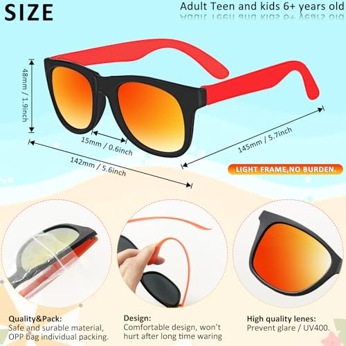 64 Pcs Adult Kids Sunglasses Bulk with UV Protection,16 Colors Neon 80s Retro Plastic Sun Glasses, Summer Beach Pool Party Favors Supplies, Gift for Birthday Goody Bag Filler School Classroom Prizes by Oleitodh - Image 3