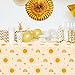 4 Pack Boho Sun Birthday Tablecloths - Boho Hippie Sunshine Table Covers Rainbow Groovy Tablecloths Retro Hippie Table Covers 60s 70s Boho Themed Groovy Party Decorations 51 X 86 IN