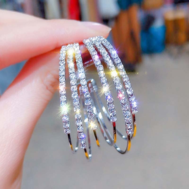 Créoles en Argent Sterling, boucles d'oreilles cristal de roche rose