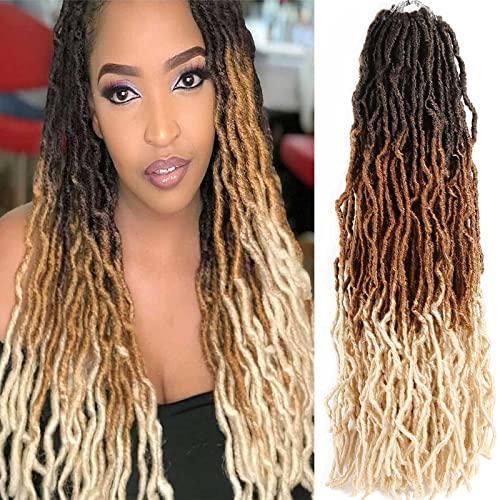 Ombre Faux Locs Crochet Hair, 24 Inch 6 Packs Soft...