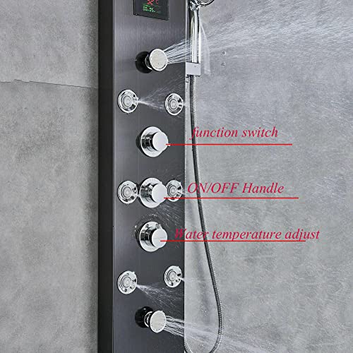 MObyat Panel de Ducha Torre de Pared - Set de Grifería de Ducha con Sistema de Masaje miniatura 5