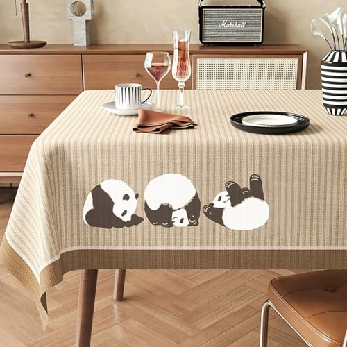 テーブルクロス ビニール 撥水 pvc製 テーブルカバー おしゃれ 防水 防油 耐熱 テーブルマット テーブルランナー お手入れ簡単 正方形 長方形 北欧風 ねこ パンダ 花柄 高精細プリント 傷防止 擦れに強い 汚れ防止 家庭用 140*140cm ma