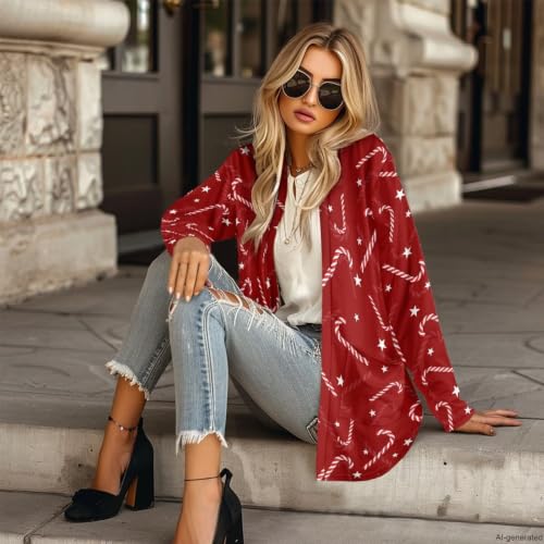 Image of Cardigan Sweaters for Women Long Sleeve Cardigan Soft Drape Open Front Fall Dusters V-Neck Jackets Dressy Loose Coat