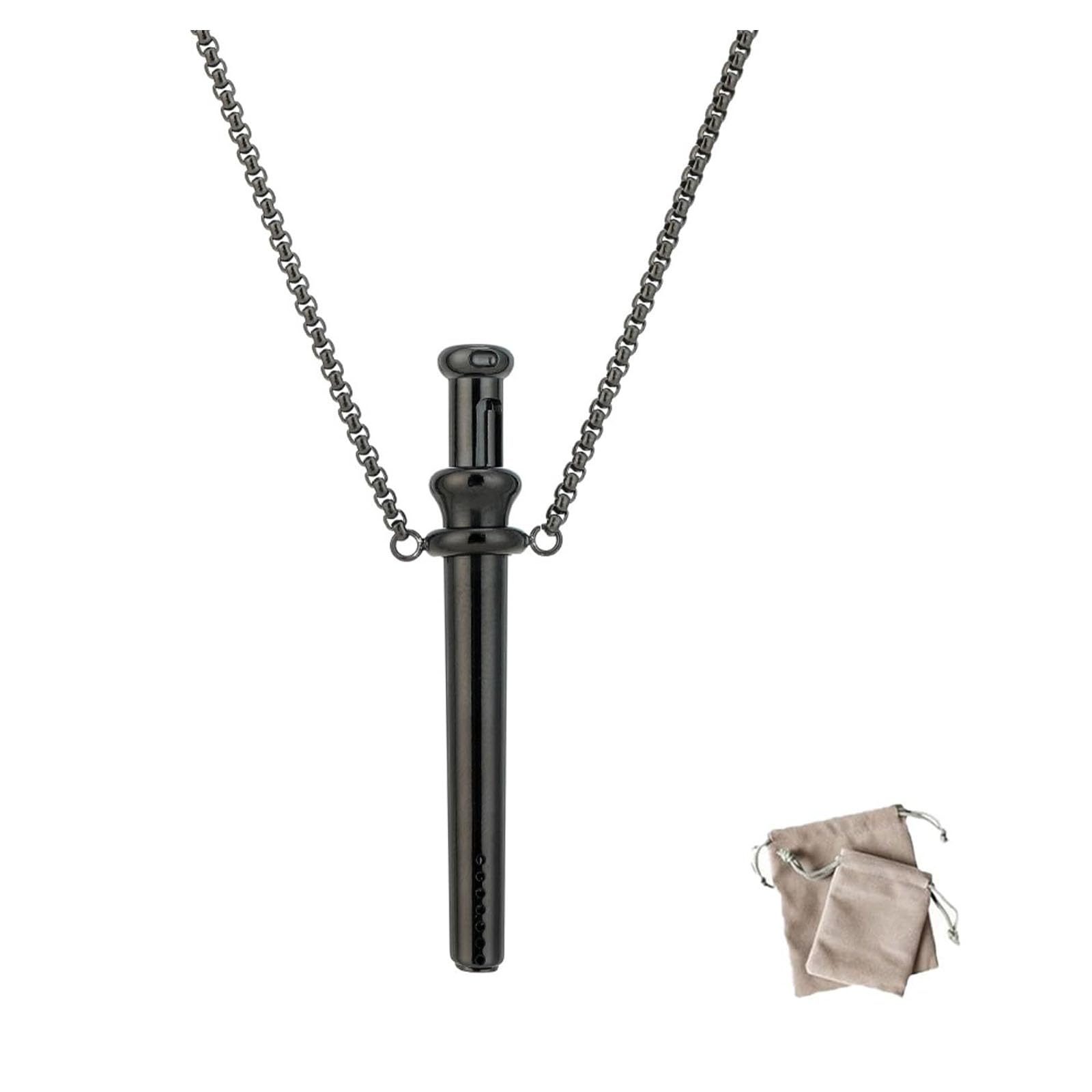 Scoop Necklace, Detachable Mini Metal Spoon Pendant Necklace, Wearable Functional Jewelry Scoop, Portable Lightweight Utility for Daily Use, Unique Gift Idea (Black)