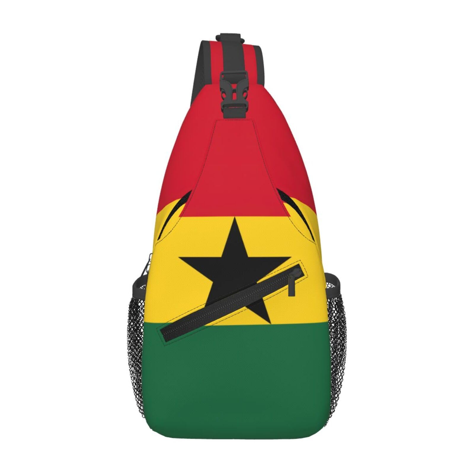 Mochila cruzada de Ghana con estampado cultural unisex 8