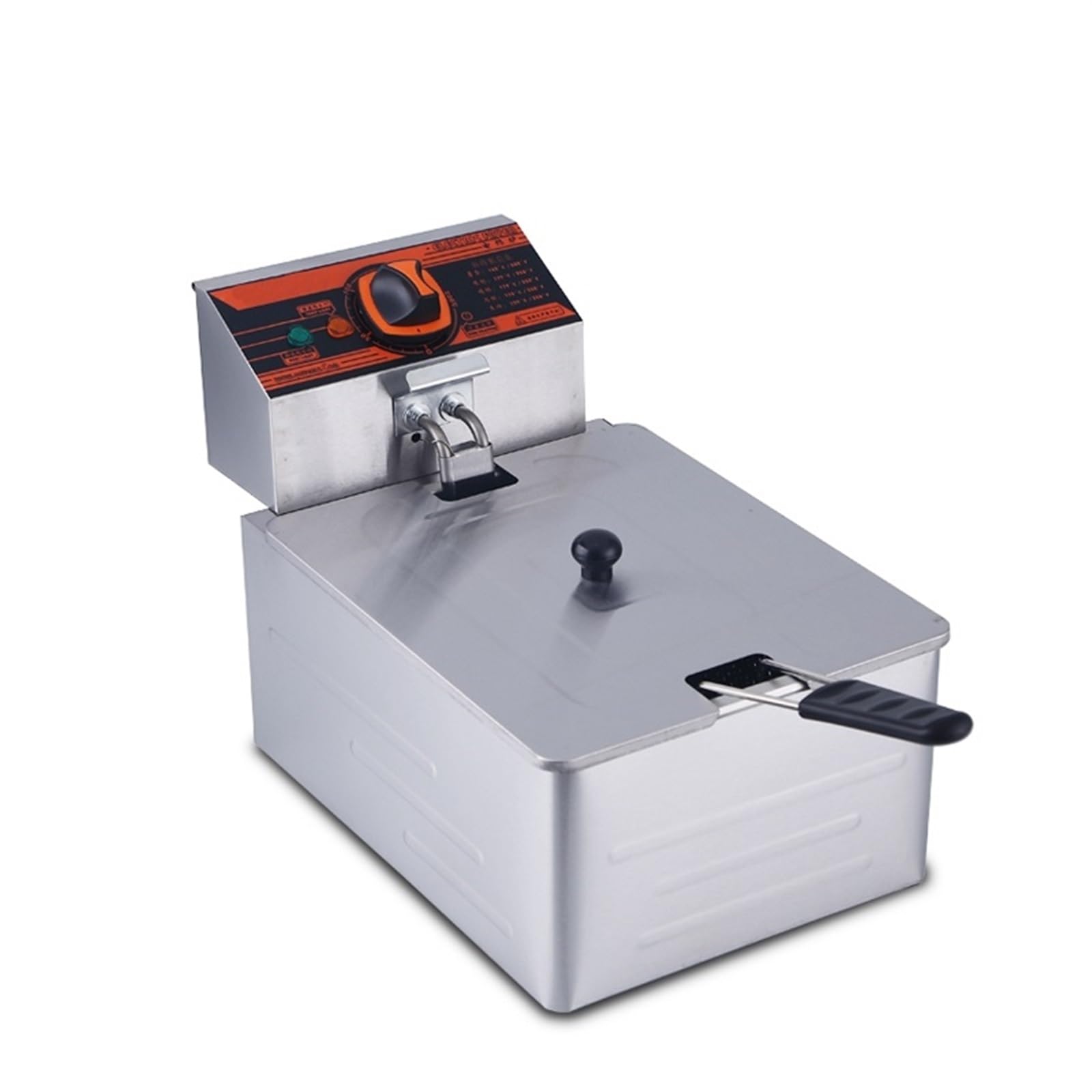 Freidoras, Freidora eléctrica Comercial for el hogar, freidora de Cocina, Cesta for cocinar Patatas Fritas, sartén Profunda, 6L, 2,5 kW