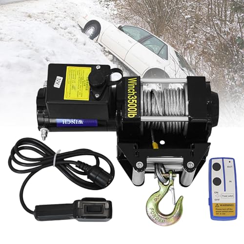 Winche eléctrico 12V impermeable 3500lb para vehículo miniatura 1